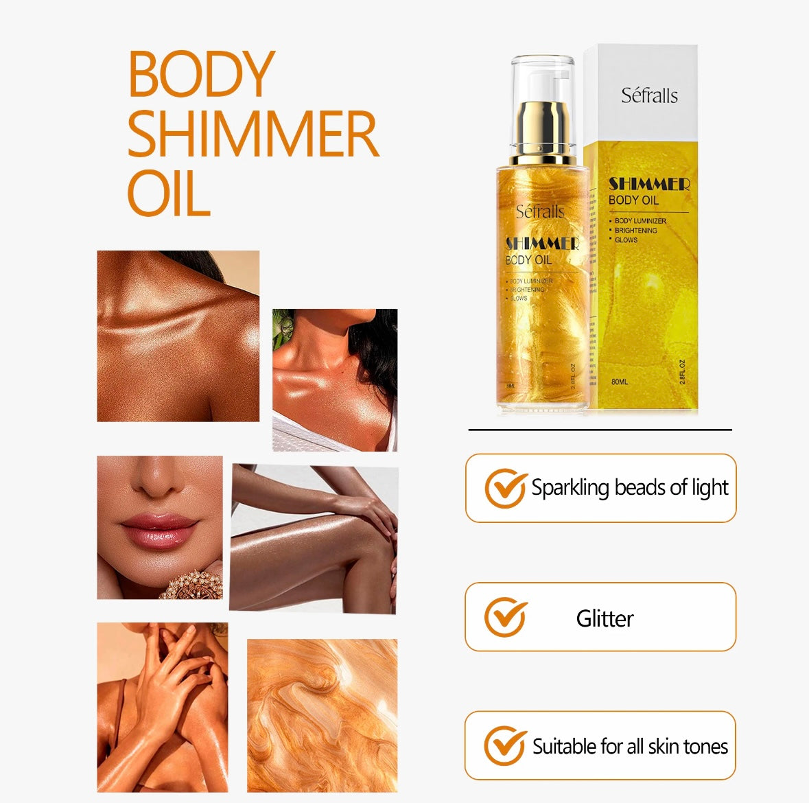 Séfralls Body Shimmer Oil (GOLD)