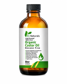 Organic Castor Oil 8 oz – Hexane Free Oil for Hair, Skin & Body