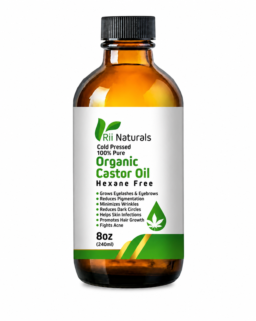 Organic Castor Oil 8 oz – Hexane Free Oil for Hair, Skin & Body