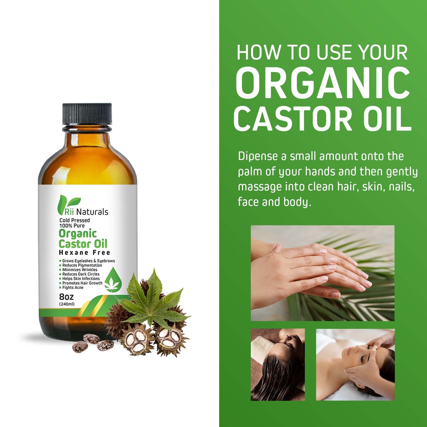 Organic Castor Oil 8oz 240ml