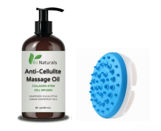 Anti Cellulite Massage Oil and Massager (Blue)