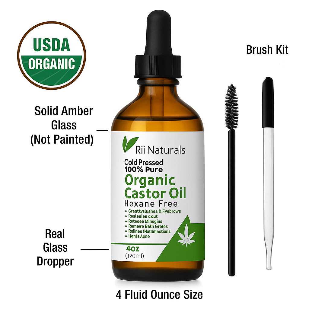 Organic Castor Oil 4oz 120ml Hexane-Free