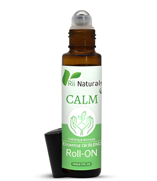 Rii Naturals Essential Oil Roll On Blend CALM-Stress Relief & Relaxation Calming & Relaxing Self Care Aromatherapy Oils