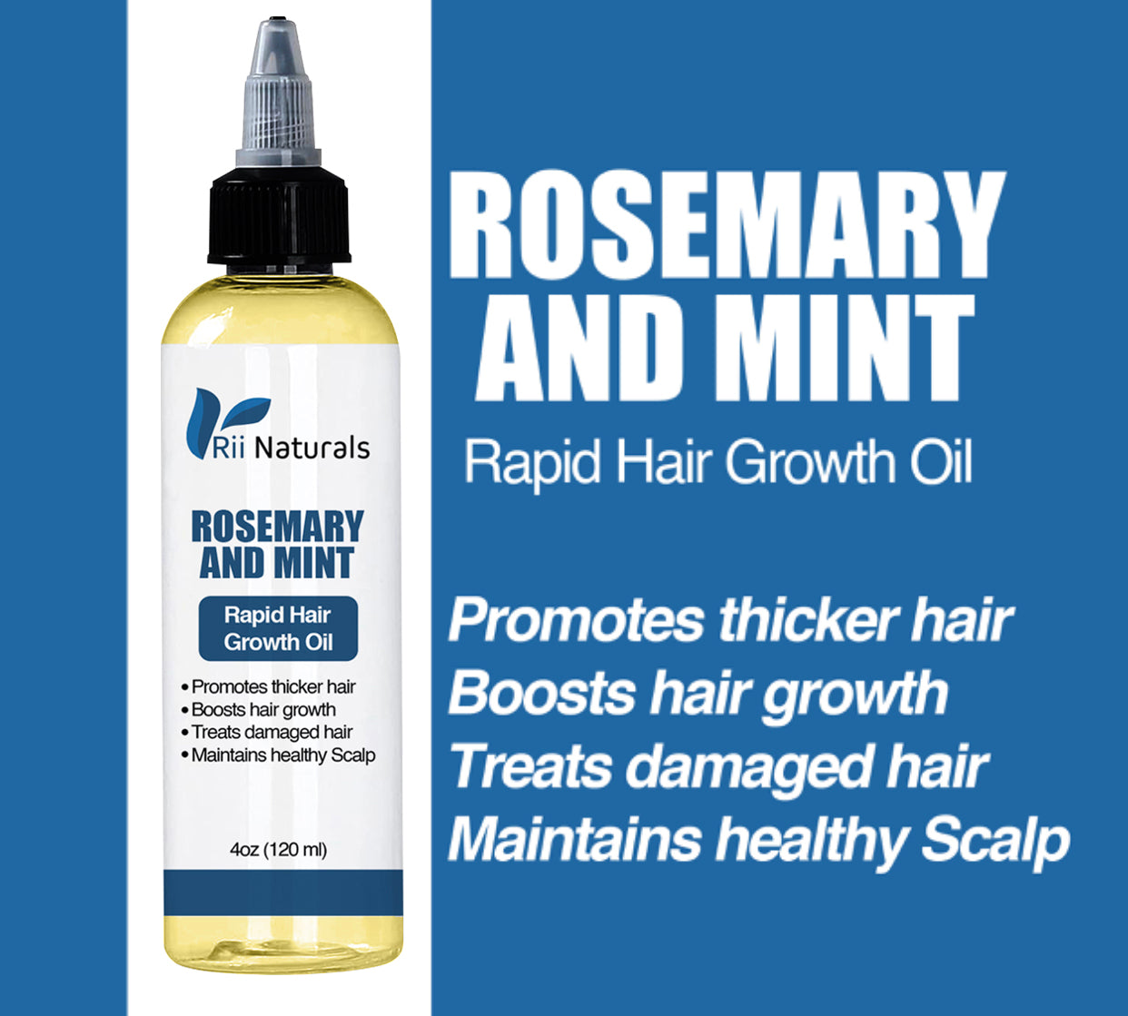 Rosemary and Mint Rapid Hair Growth Oil 4oz (120 ml)