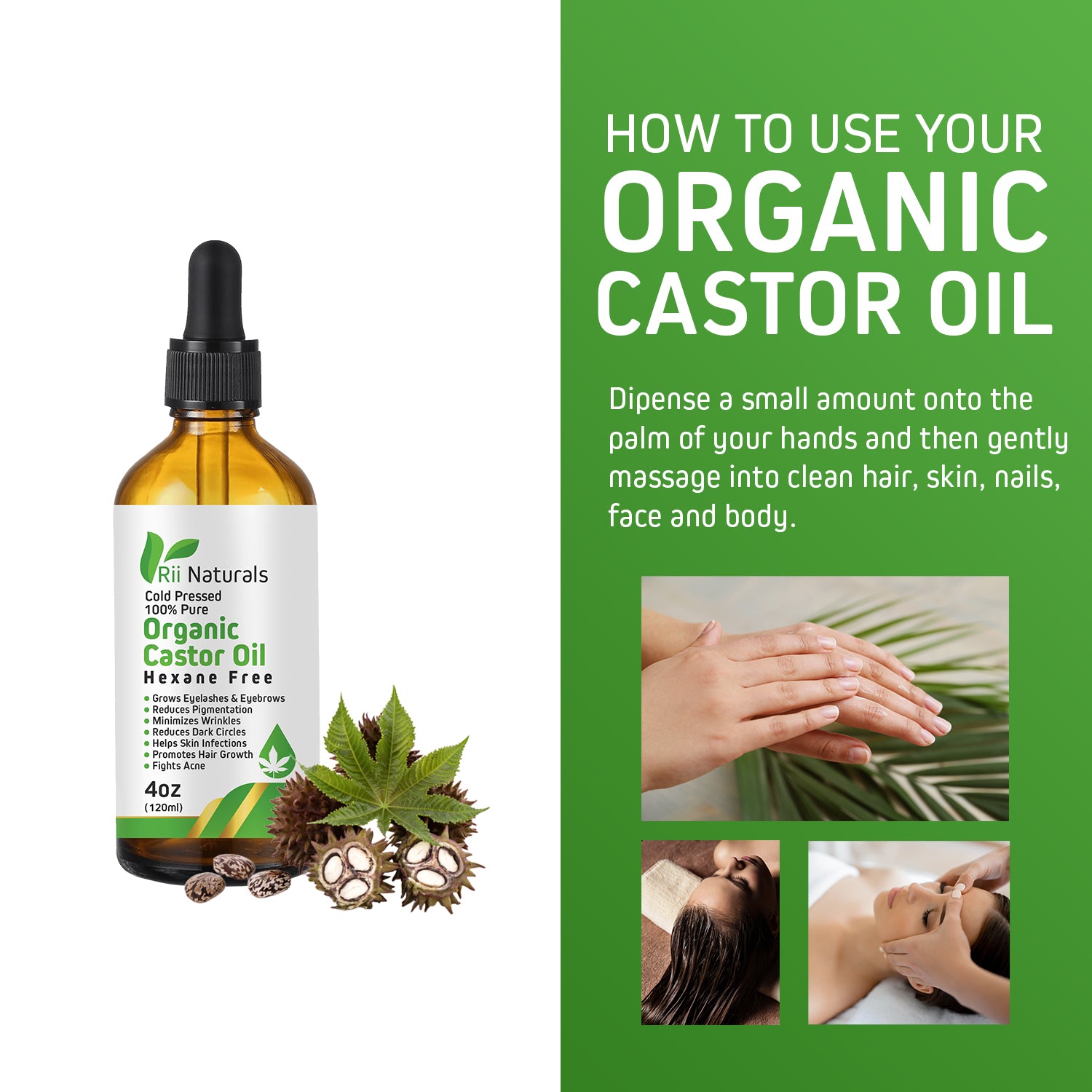 Organic Castor Oil 4oz 120ml