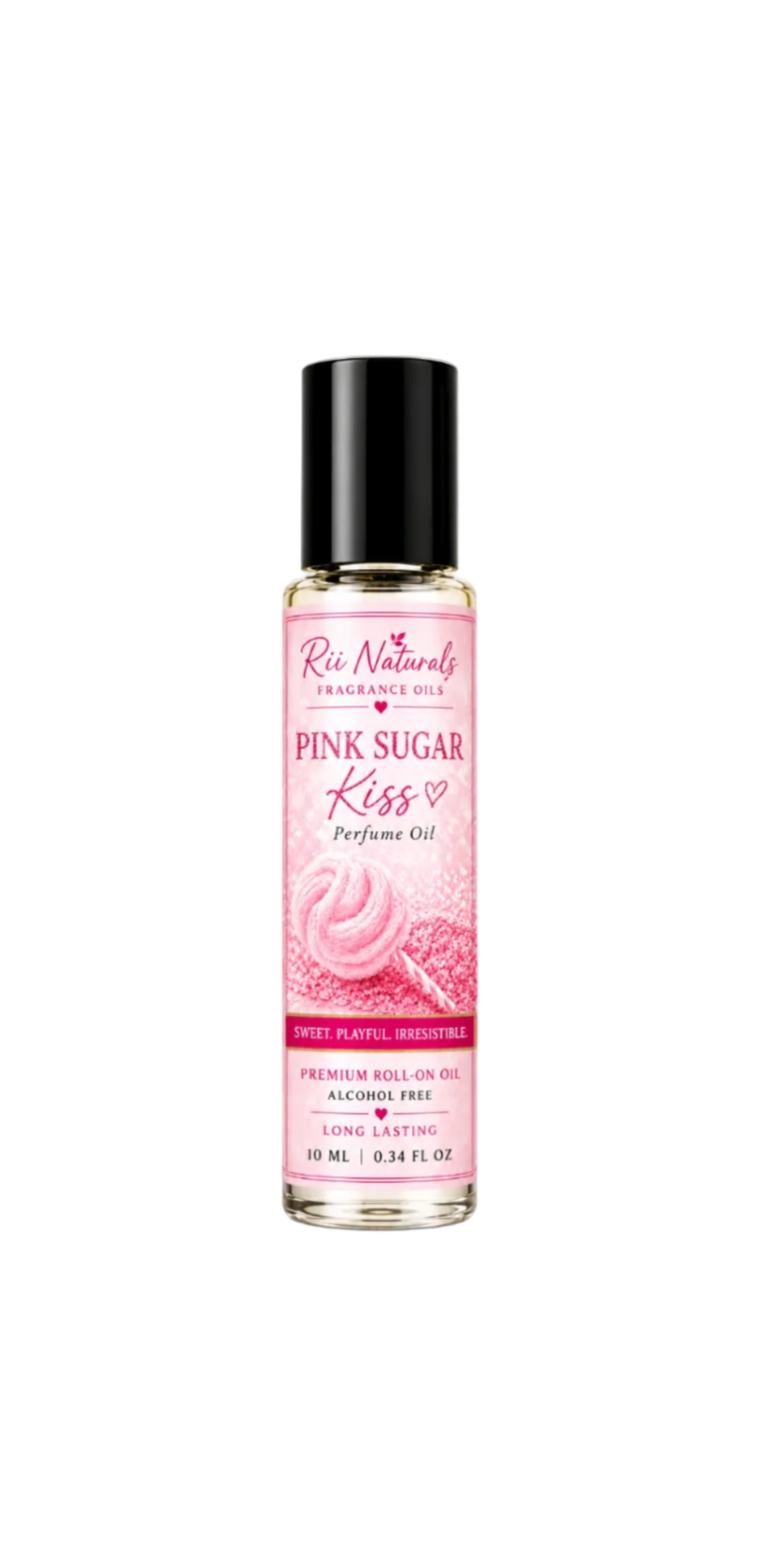 Pink Sugar Kiss Perfume Oil | Sweet Long Lasting Roll-On Fragrance | Rii Naturals
