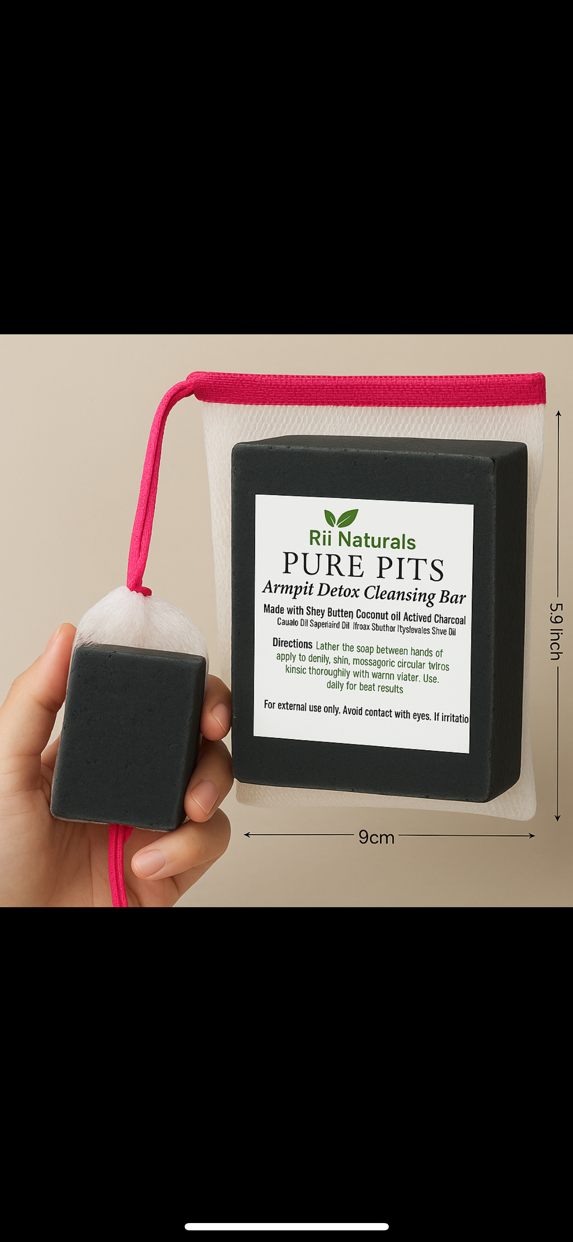 Activated Charcoal Soap Bar For Armpit Detox Cleanse 2-PACK