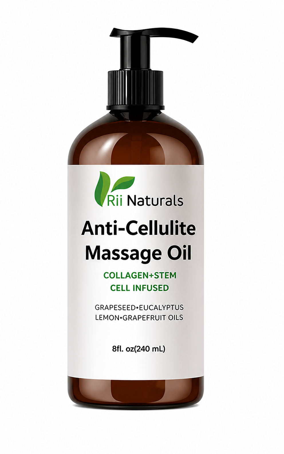 Anti Cellulite Massage Oil 8oz With Pump Firming Body Oil for Smooth Skin