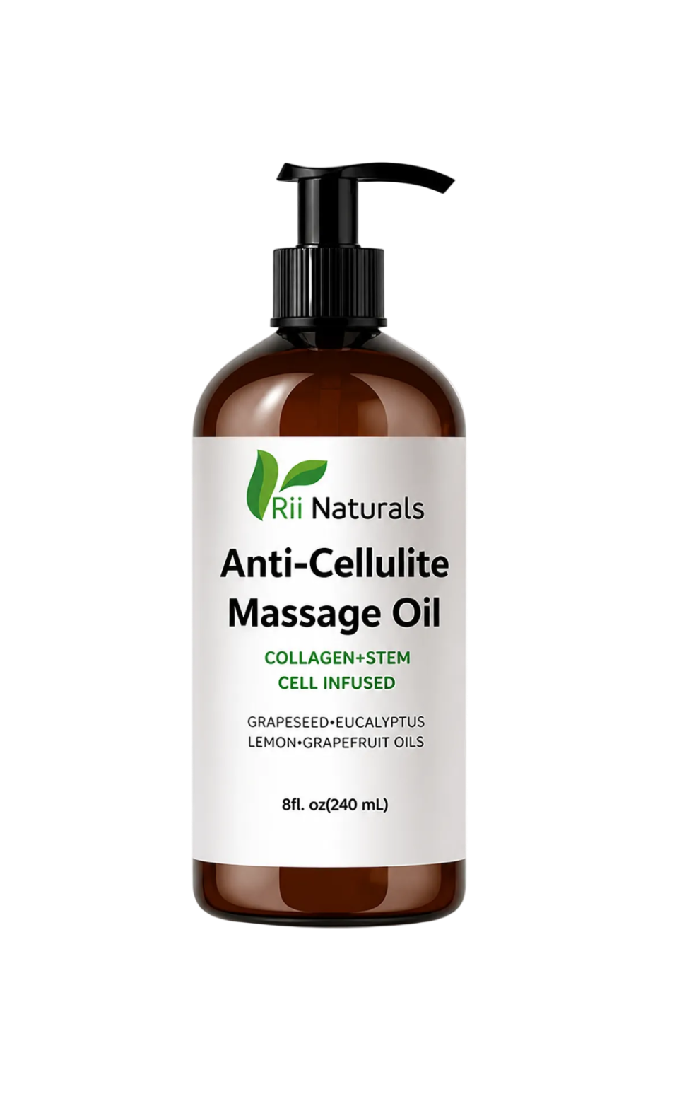 Cellulite Massage Oil for Smooth, Moisturized Skin – 8 oz | Rii Naturals