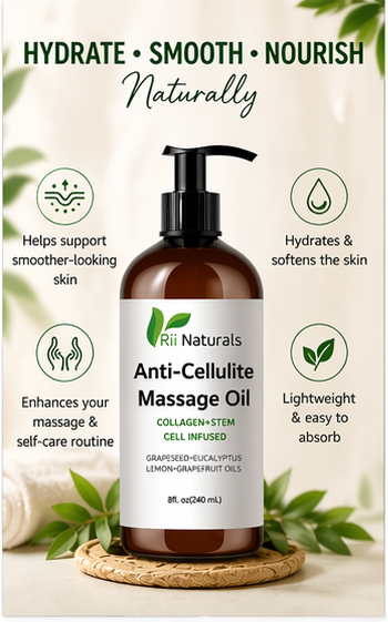 Anti Cellulite Massage Oil 8oz With Pump Firming Body Oil for Smooth Skin