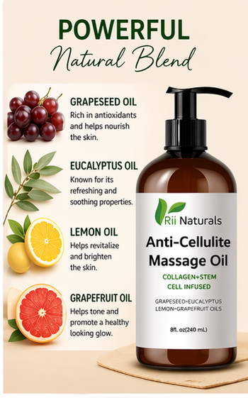 Anti Cellulite Massage Oil 8oz With Pump Firming Body Oil for Smooth Skin