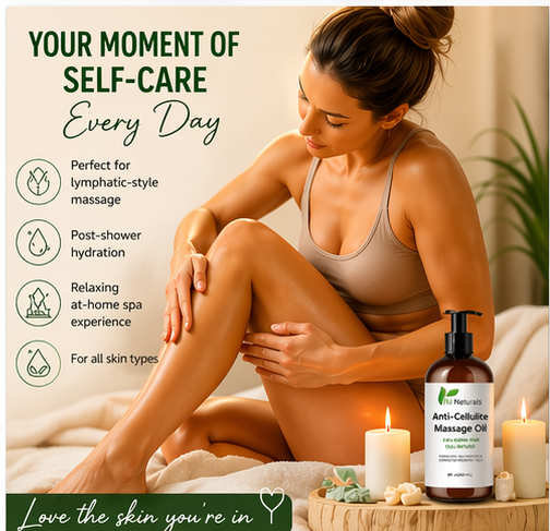 Anti Cellulite Massage Oil 8oz With Pump Firming Body Oil for Smooth Skin