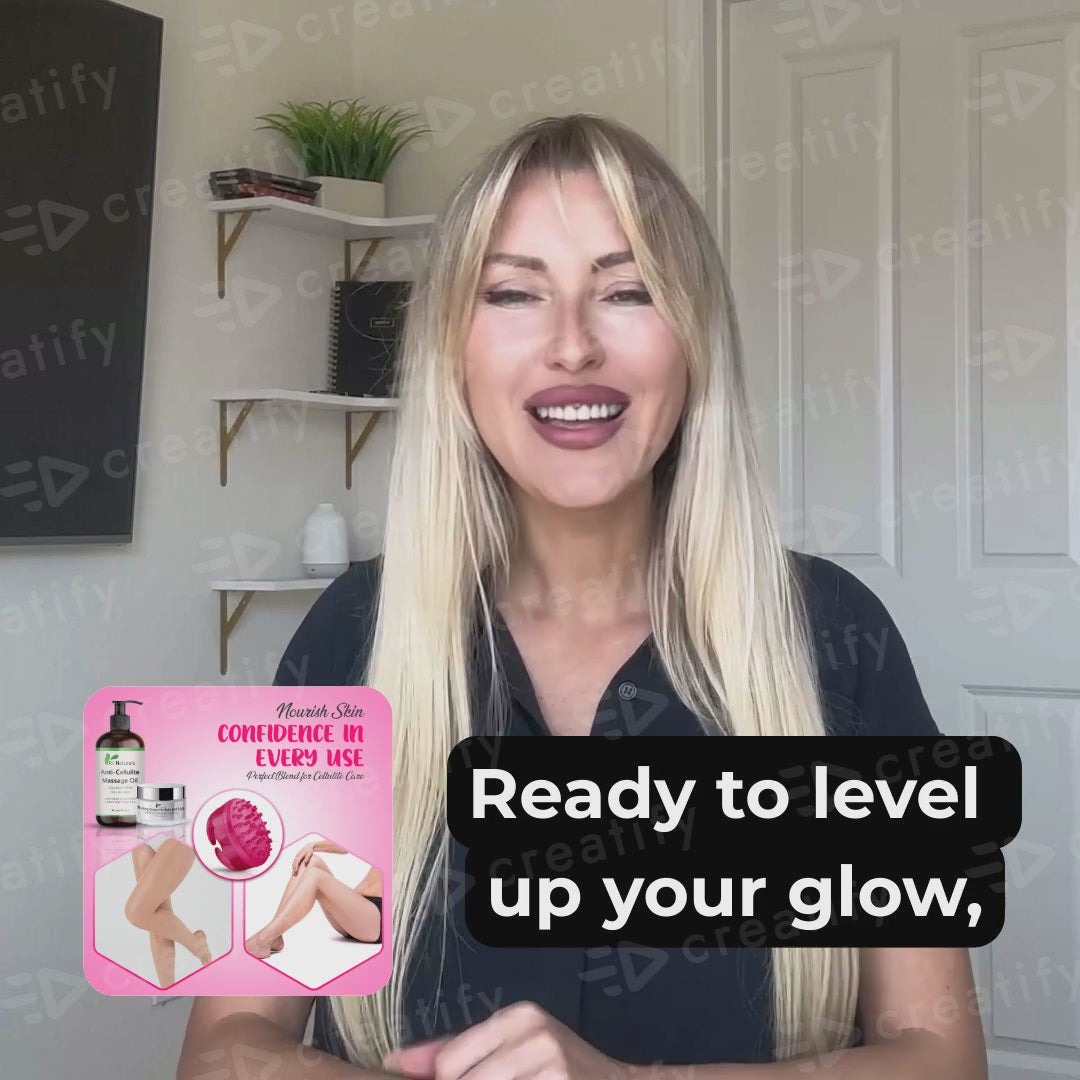 Sexy Legs Kit - Anti Cellulite Massage Oil, Firming Cream & Body Scrubber Massager 3-in-1 BUNDLE