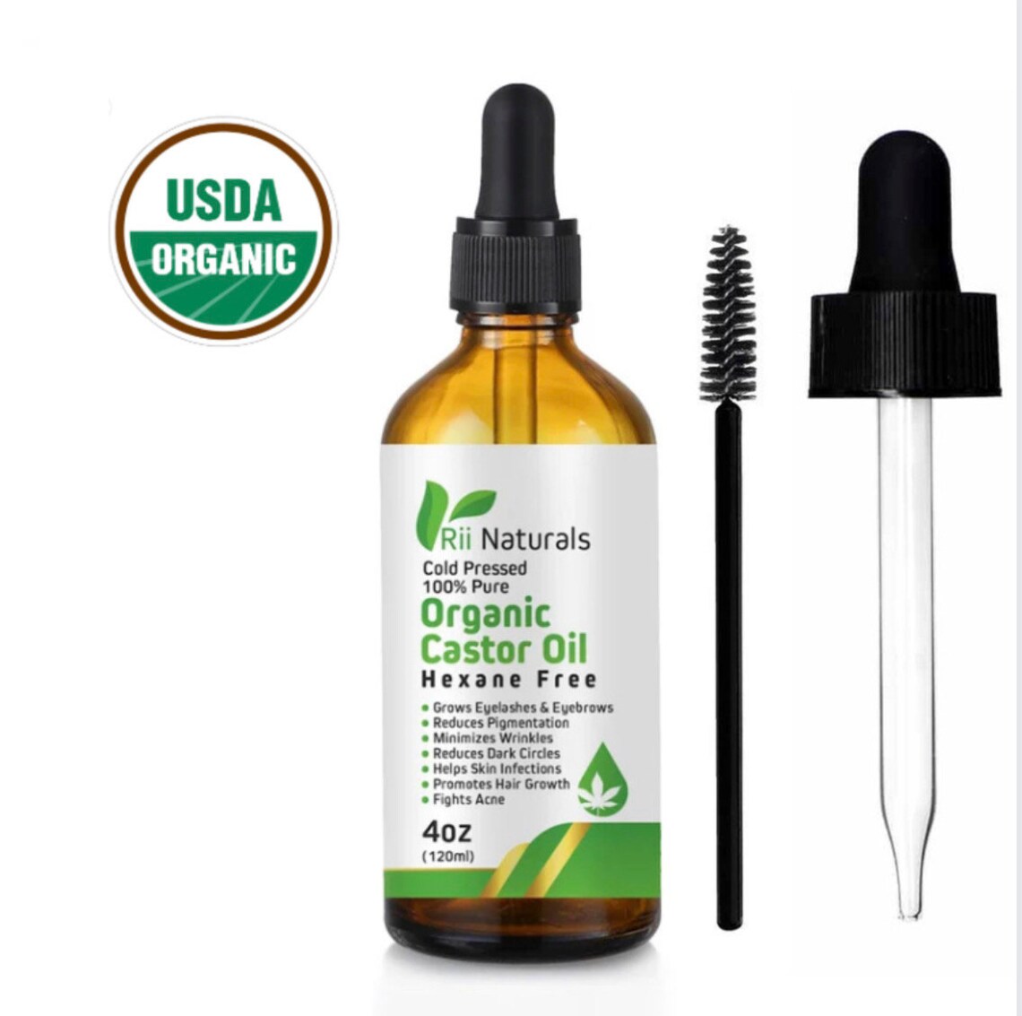 Organic Castor Oil 4oz 120ml Hexane-Free