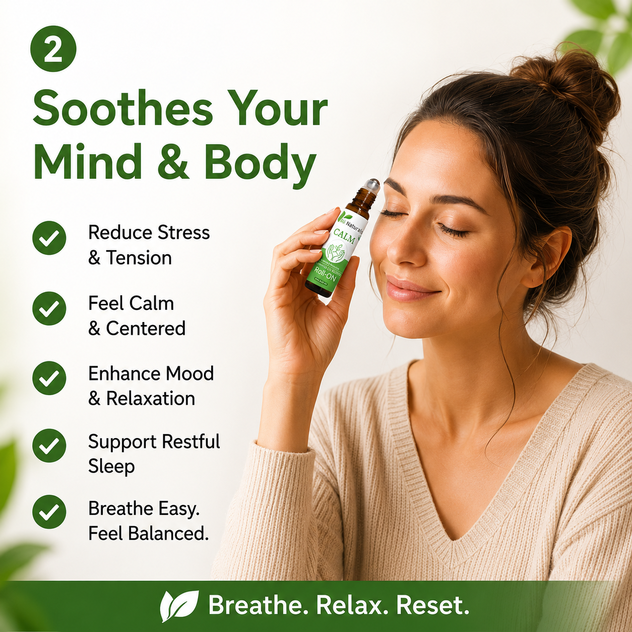 100% Pure Essential Oil Roll-On Natural Aromatherapy Stress Relief & Relaxation