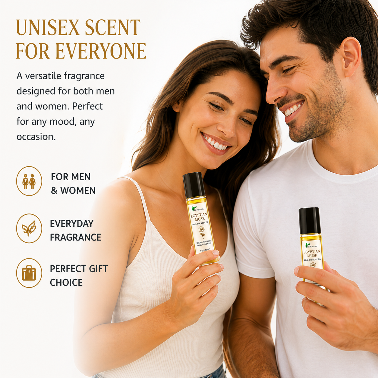 Egyptian Musk 2 PACK Perfume Body Oil Roll-On Large 1oz Premium Pure Thick Uncut