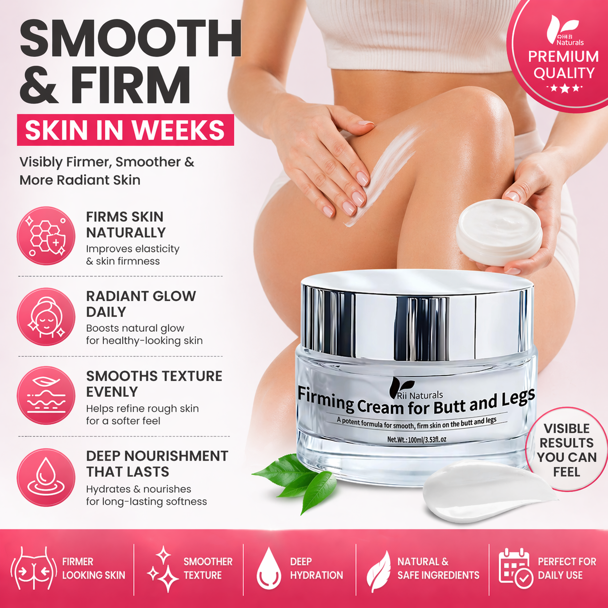 Anti Cellulite Extra Firming Tightening Body Cream For Butt & Legs Skin Repair