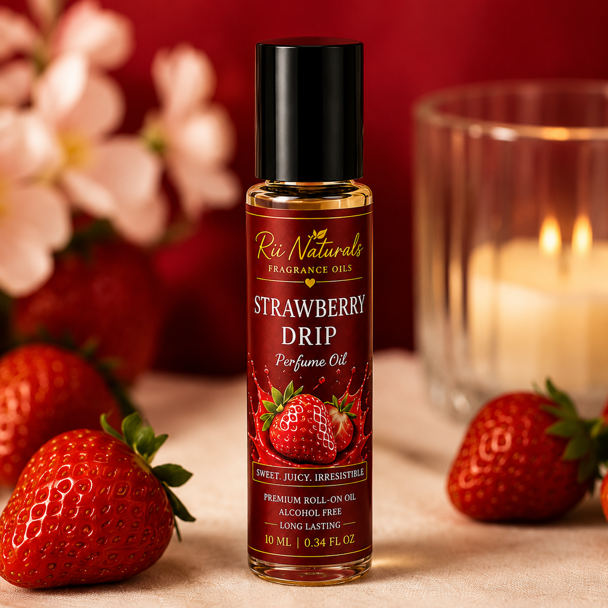 Strawberry Perfume Oil – Sweet Fruity Roll-On Fragrance | Strawberry Drip