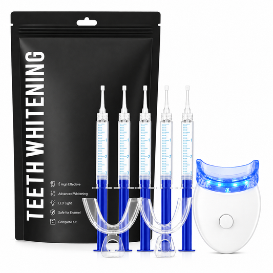 Teeth Whitening Gel Kit 5X Strong Tooth Bleaching Kit with LED Light Tray